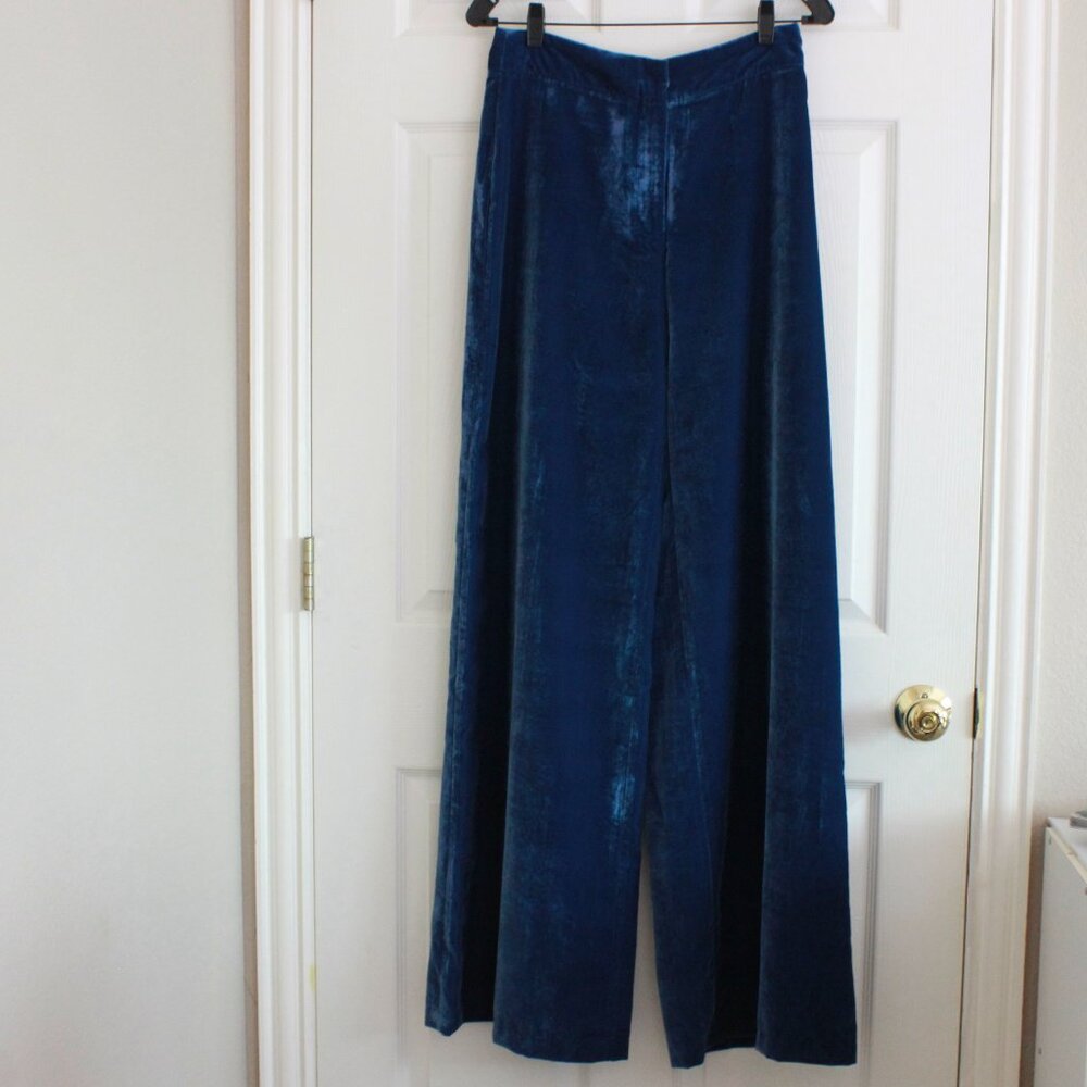 Julia Amory Julia Velvet Wide Leg Pants and Tess Vest Set in Azure Blue - Picture 9 of 16